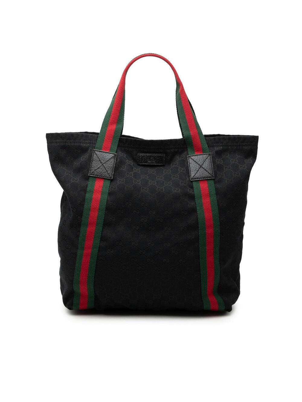 Gucci Gg Canvas Web Tote Pre-Loved #361284G64B